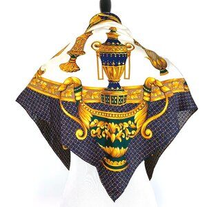 Vintage Talbots Large Silk Baroque Classic Pattern Japan  35"